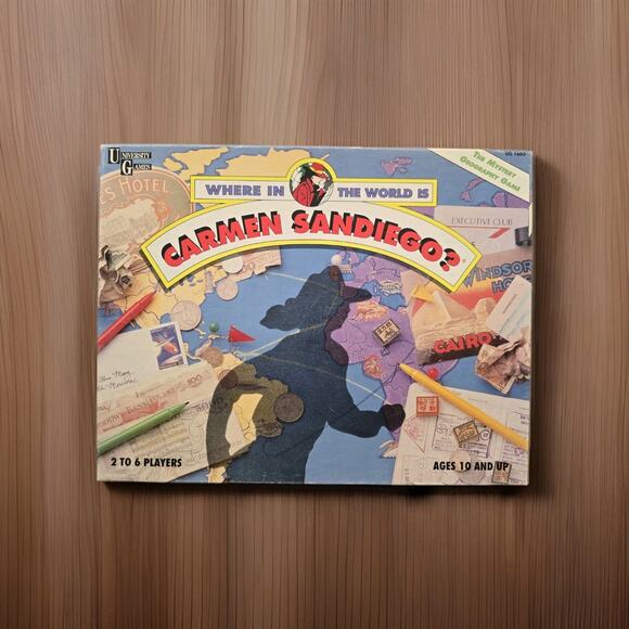 University Games Other - Nostalgic‎ 90s' Carmen San Diego COMPLETE Playing Pieces University Games 1992